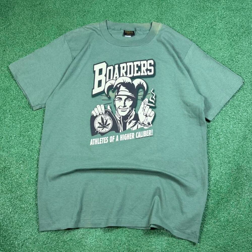 Boarders LA Skater Weed Graphic T Shirt Mens L Vintage 90s Changes Tag